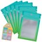 100 Pack Smell Proof Resealable Bags for Food Storage,Cute Mylar Clear Bags for Small Business Foil Pouch Zipper Packaging Bag for Sample Jewelry Eyelash Gloss(Blue Green,2.7X3.9in)